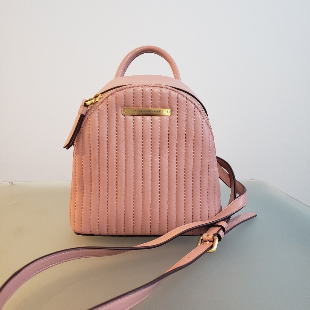 Donna Karen quilted leather mini crossbody bag